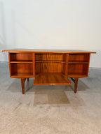 Danish Mid Century Modern Teak Floating Top Desk