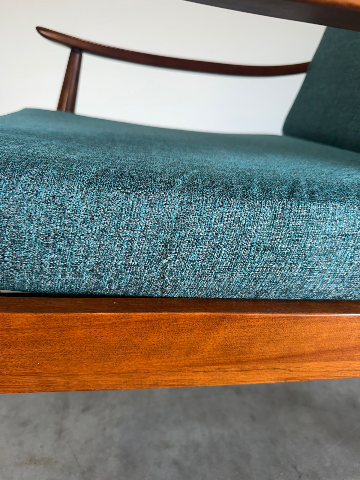 Pair of Mid Century Modern Danish Style Slat Back Lounge Chairs
