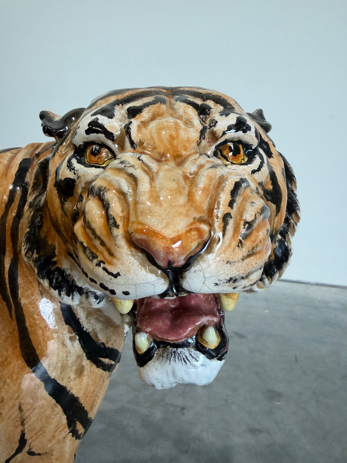 Large Italian Mid Century Terracotta Tiger Sculpture c.1960’s