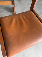 Set of 6 Danish Rosewood and Caramel Leather Gangso Mobler Dining Chairs