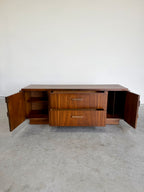 Lane Staccato Brutalist 2pc Hutch Display Cabinet