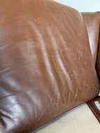 Vintage Arne Norell Ilona Safari Loveseat in Brown Leather