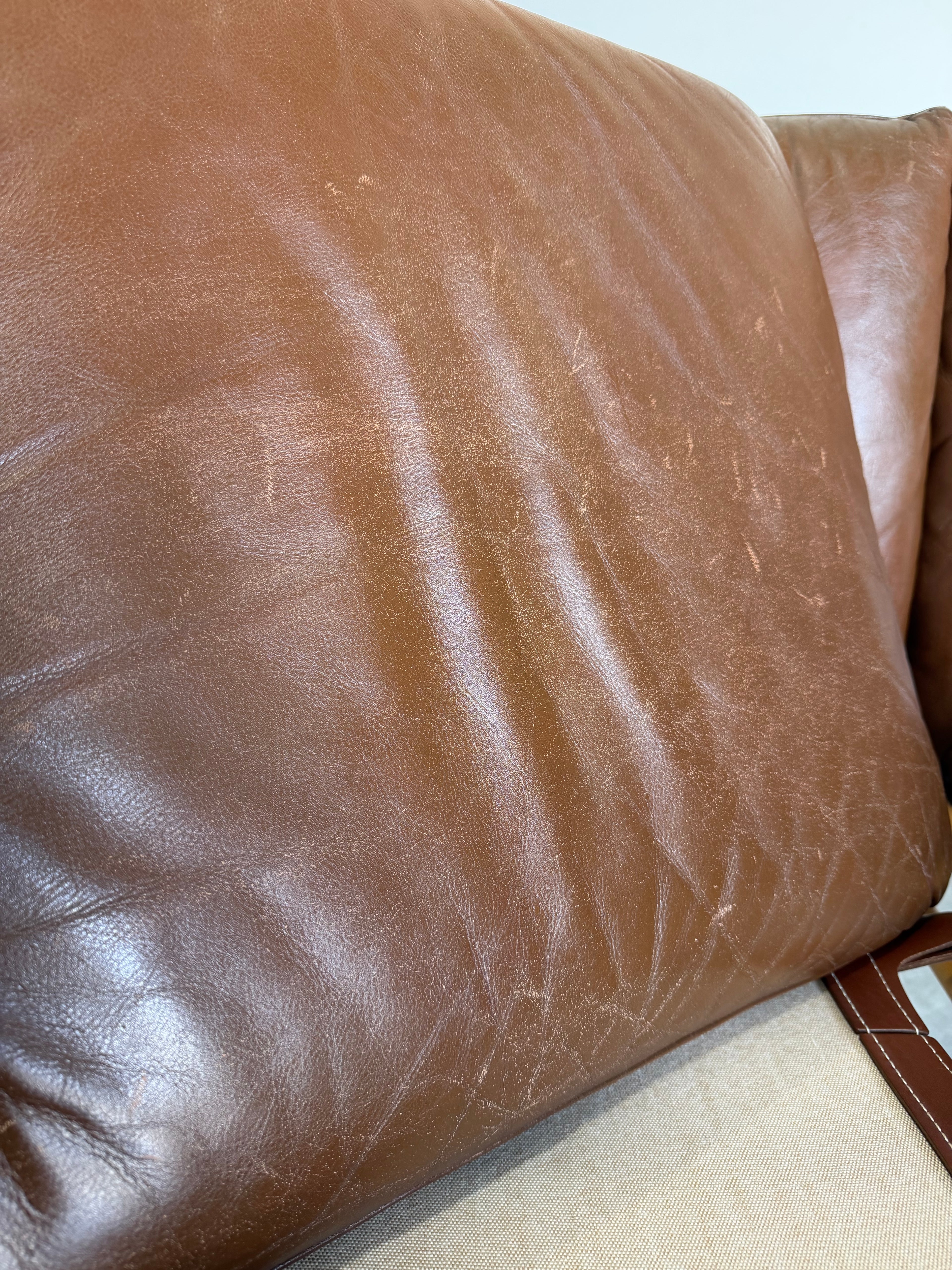 Vintage Arne Norell Ilona Safari Loveseat in Brown Leather
