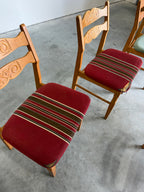 Henning Kjaernulf Danish Oak Carved Back Dining Chairs, Set of 9