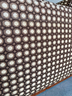 Mid Century Modern Mod Circles Print Plinth Base Sofa
