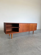 Long Danish Teak Mid Century Credenza by Clausen & Son