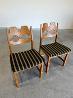 Mid Century Henning Kjaernulf Razor Blade Dining Chairs, Set of 2