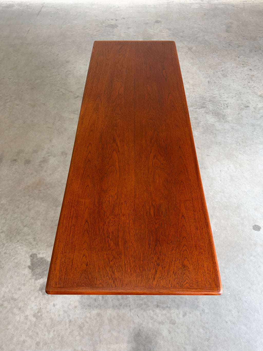 Mid Century Danish Teak and Cane Coffee Table with Magazine Rack