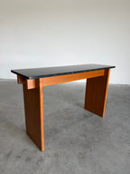 Vintage Danish Teak and Marble Console Table