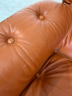 Brazilian Modernist Style Lounge Chair in Cognac Leather and Oak