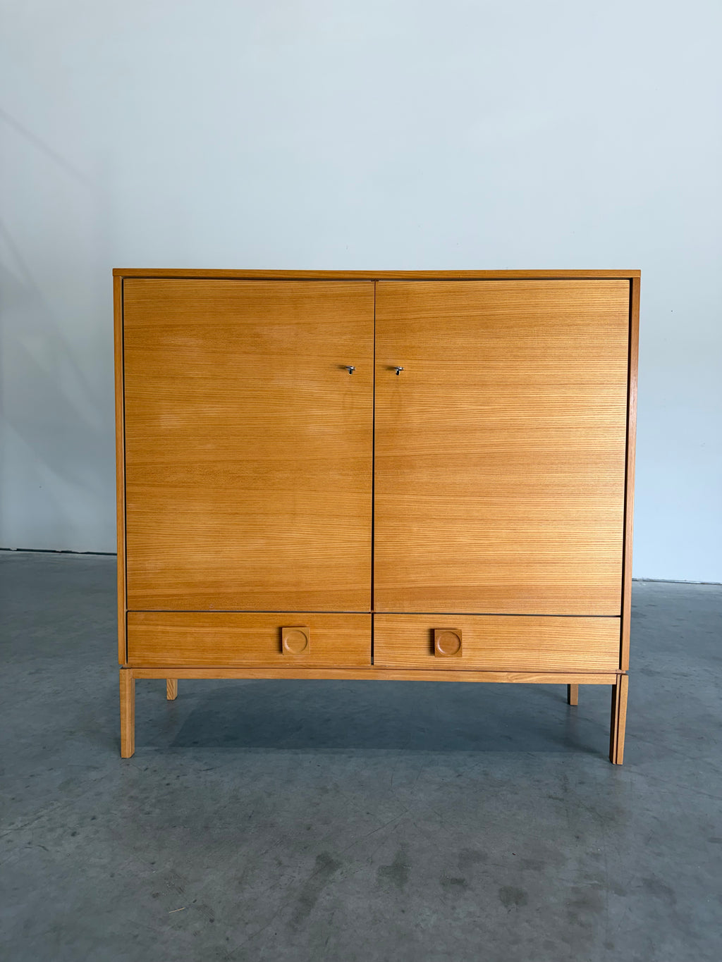 Mid Century Scandinavian Ash Wood Storage Cabinet