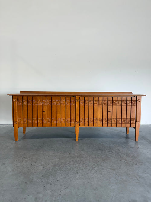 Mid Century European Brutalist Oak Credenza