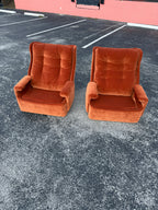 Mid Century Space Age Pair of Orchidee Chairs by Michel Cadestin for Airborne France, Reupholstered