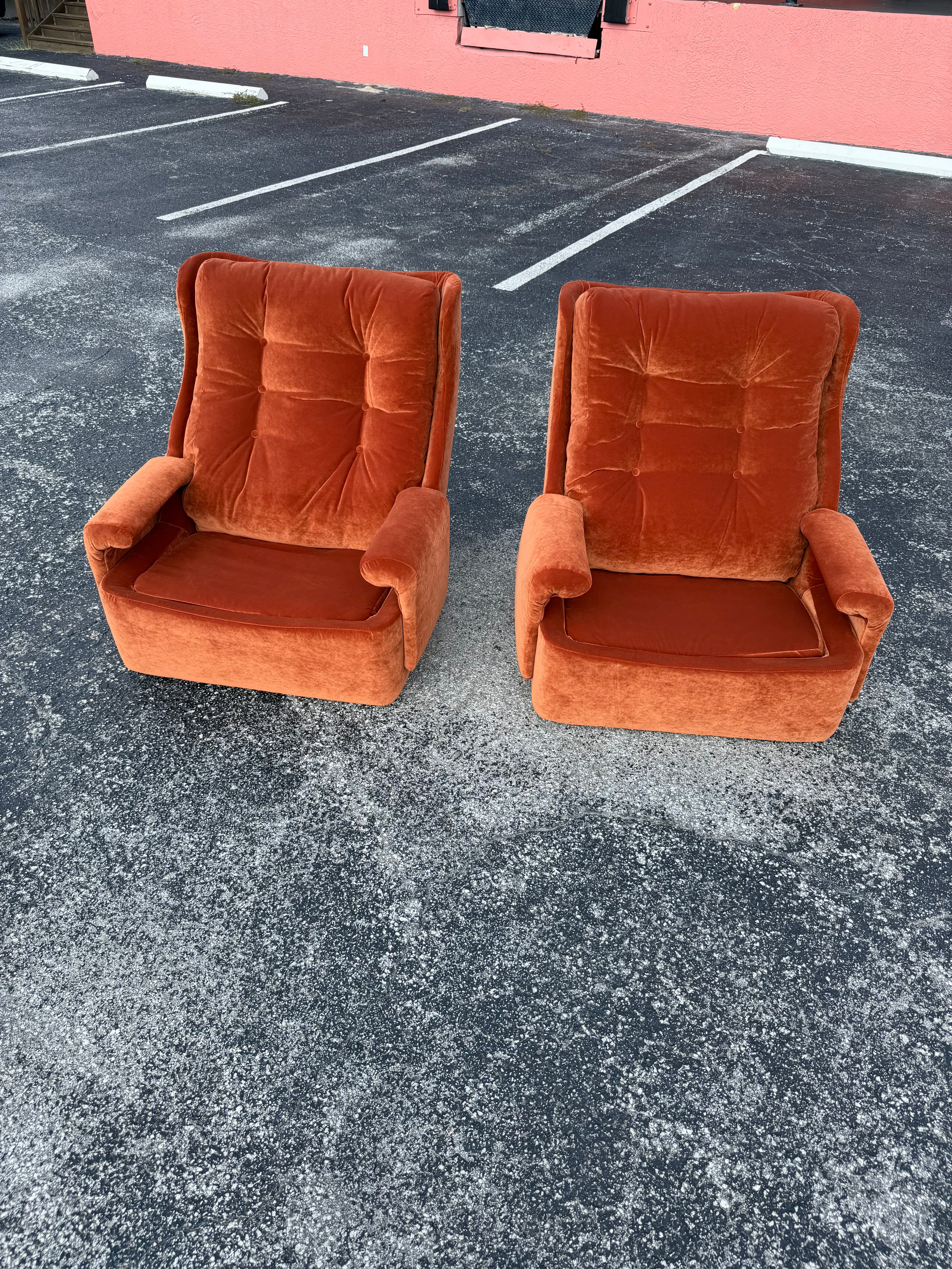 Mid Century Space Age Pair of Orchidee Chairs by Michel Cadestin for Airborne France, Reupholstered