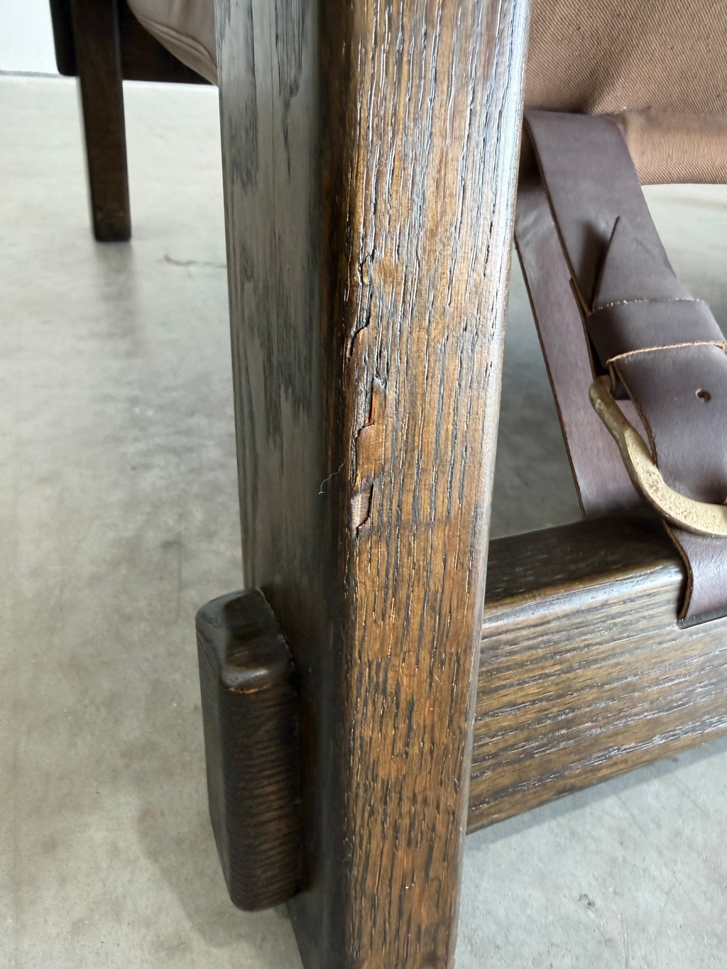 Vintage Dutch Brutalist Leather Sofa