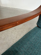 Pair of Mid Century Modern Danish Style Slat Back Lounge Chairs