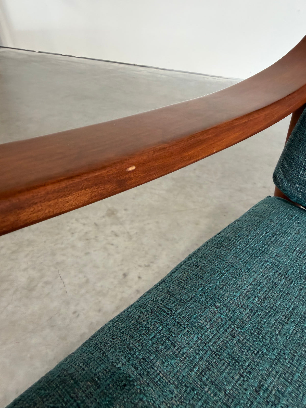 Pair of Mid Century Modern Danish Style Slat Back Lounge Chairs