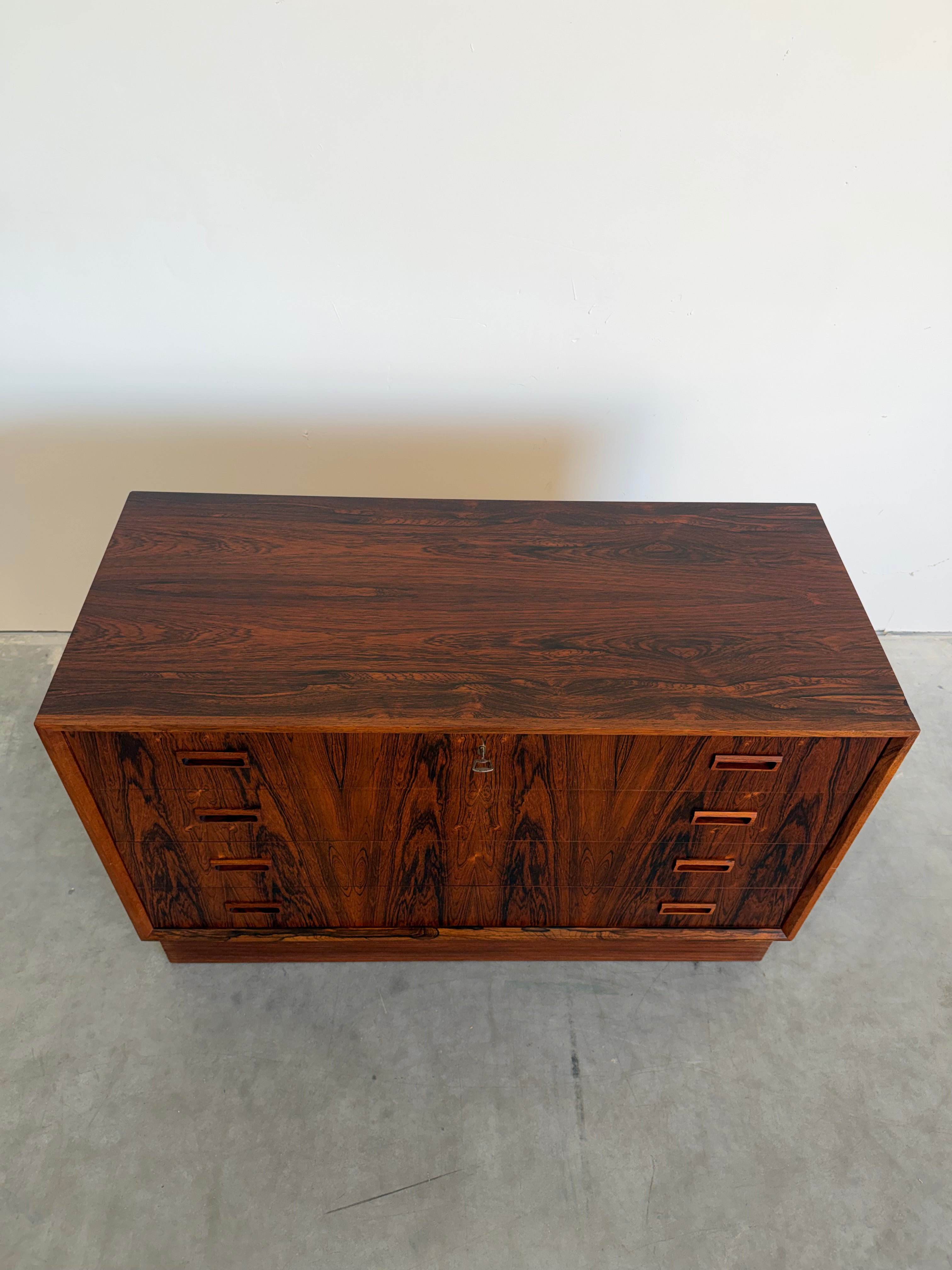 Vintage Danish Rosewood Smallboy Chest of Drawers by Johannes Sorth