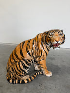 Large Italian Mid Century Terracotta Tiger Sculpture c.1960’s