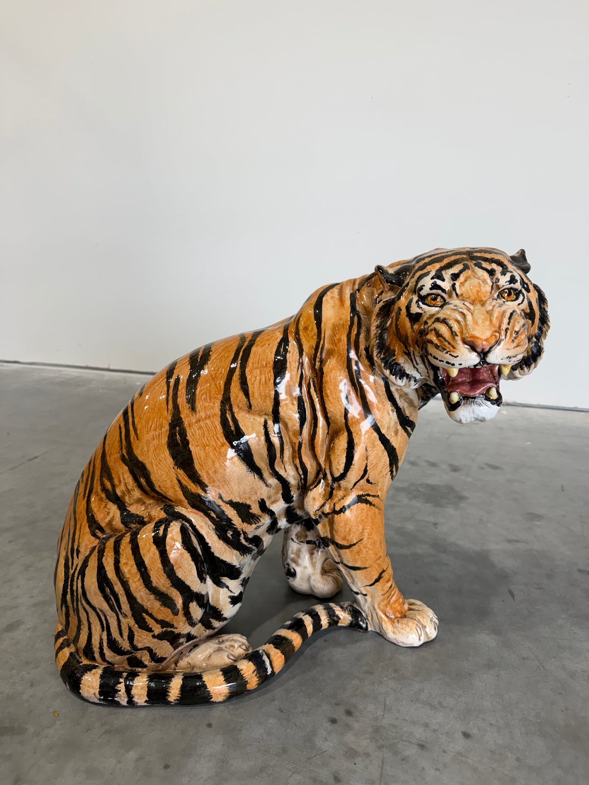 Large Italian Mid Century Terracotta Tiger Sculpture c.1960’s