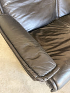 Otto Zapf for Knoll Follow Me black leather two seat sofa