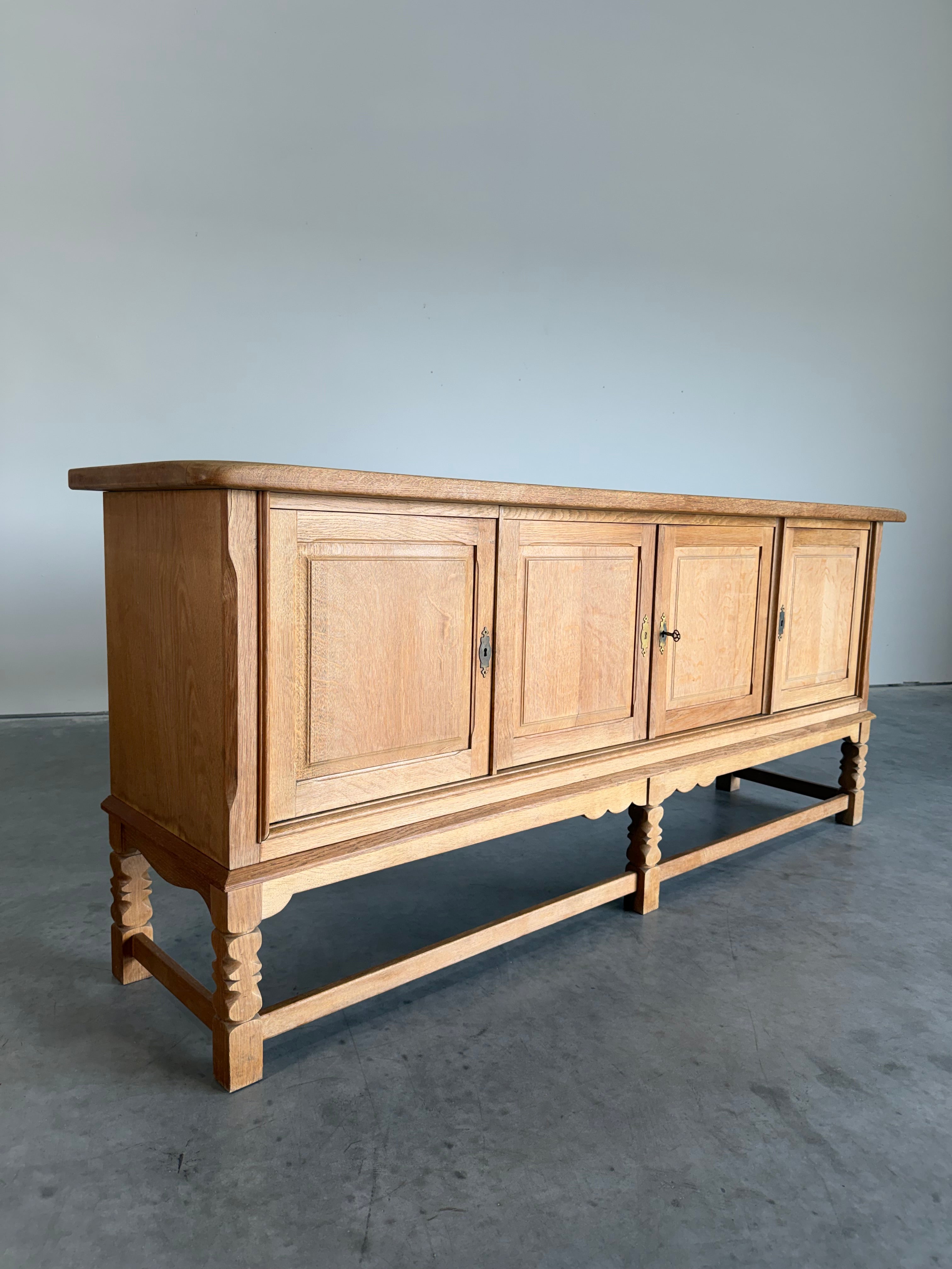 Mid Century Danish Oak Henning Kjaernulf Style Credenza