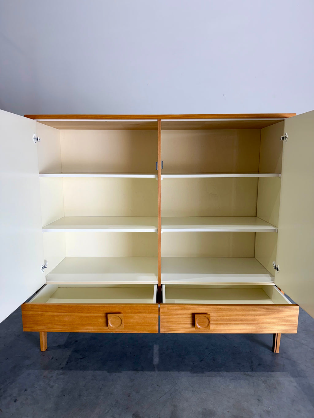 Mid Century Scandinavian Ash Wood Storage Cabinet