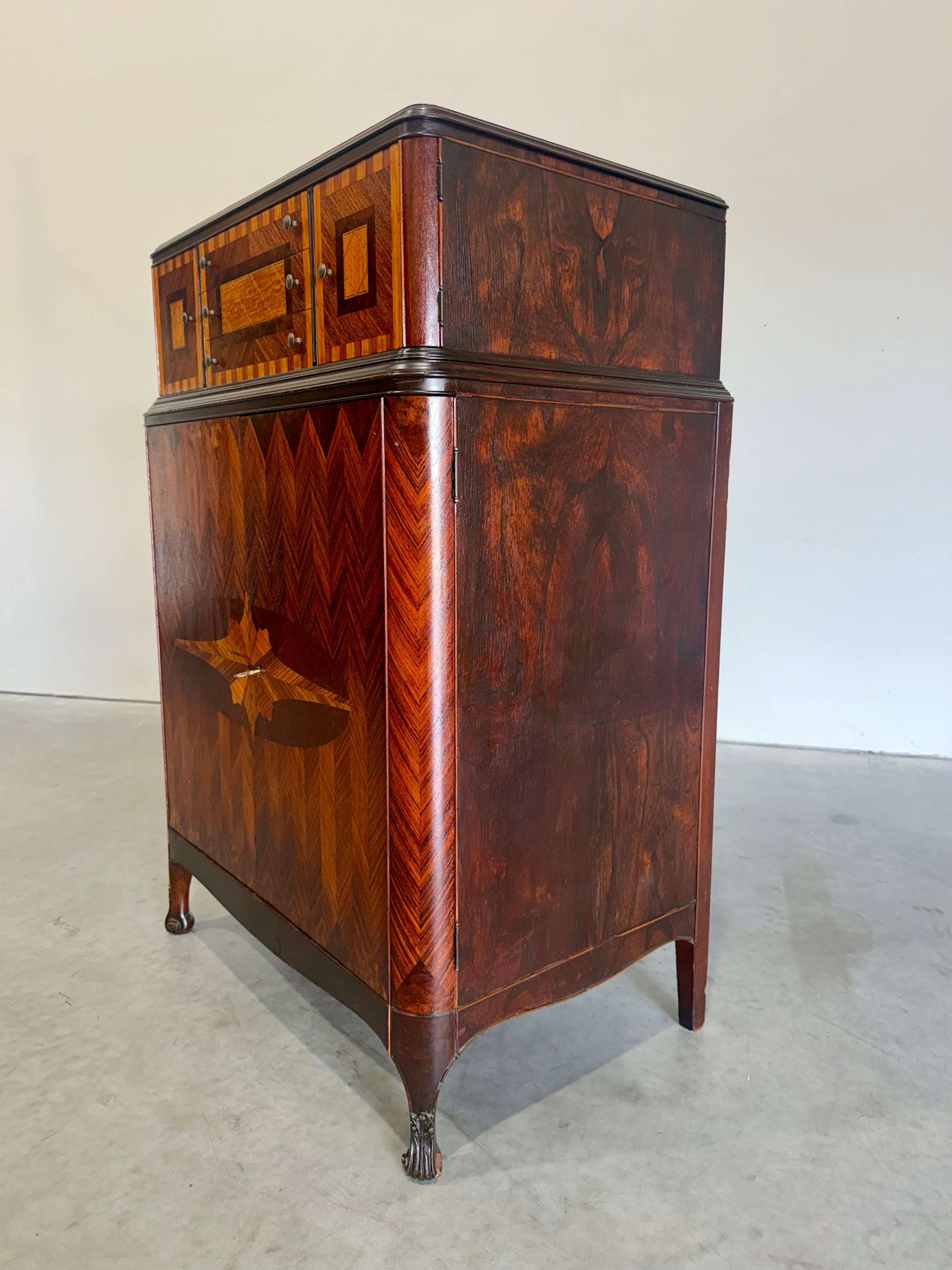Handsome Art Deco Marquetry Chiffonier Gentlemen’s Chest
