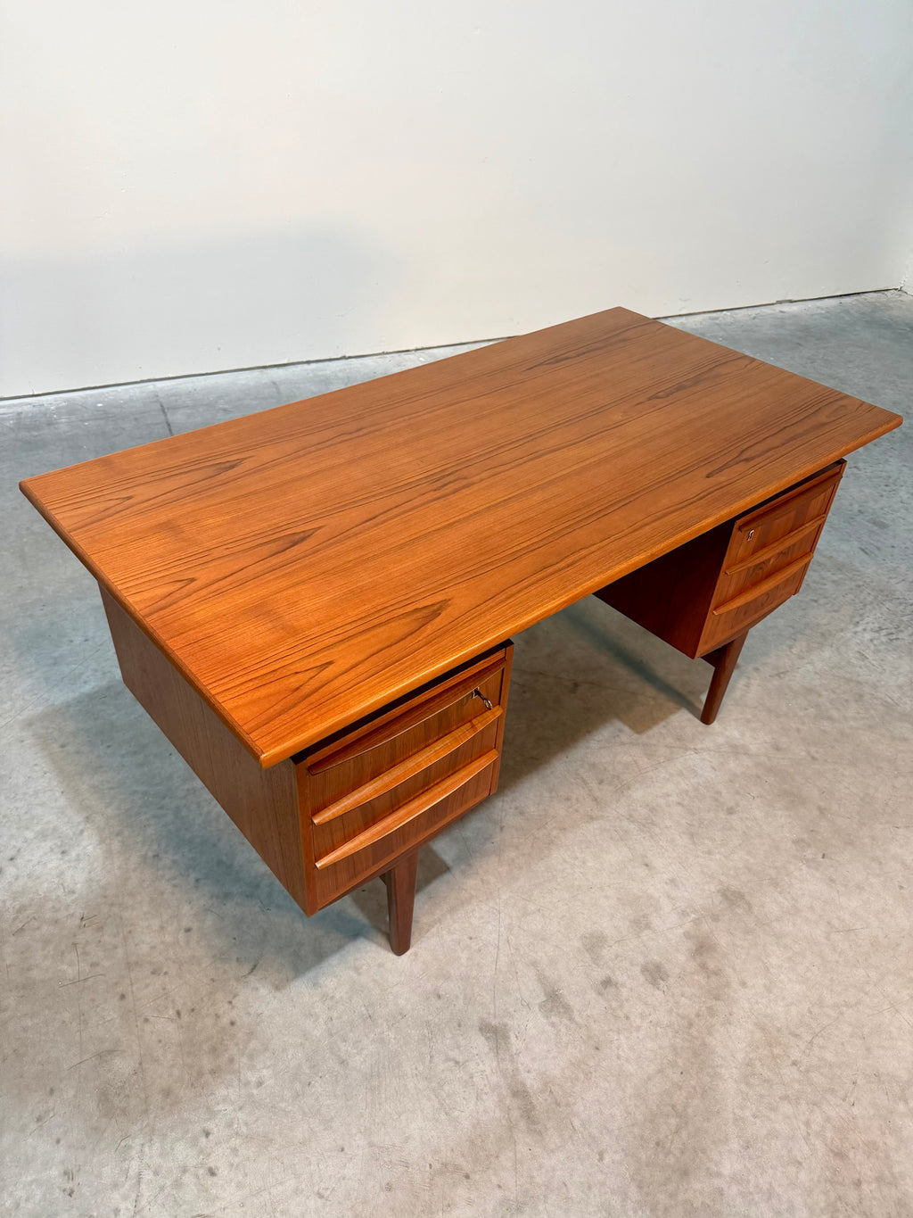Danish Mid Century Modern Teak Floating Top Desk