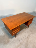 Danish Mid Century Modern Teak Floating Top Desk