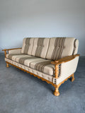 Vintage Henning Kjaernulf Style Danish Wool and Oak Sofa