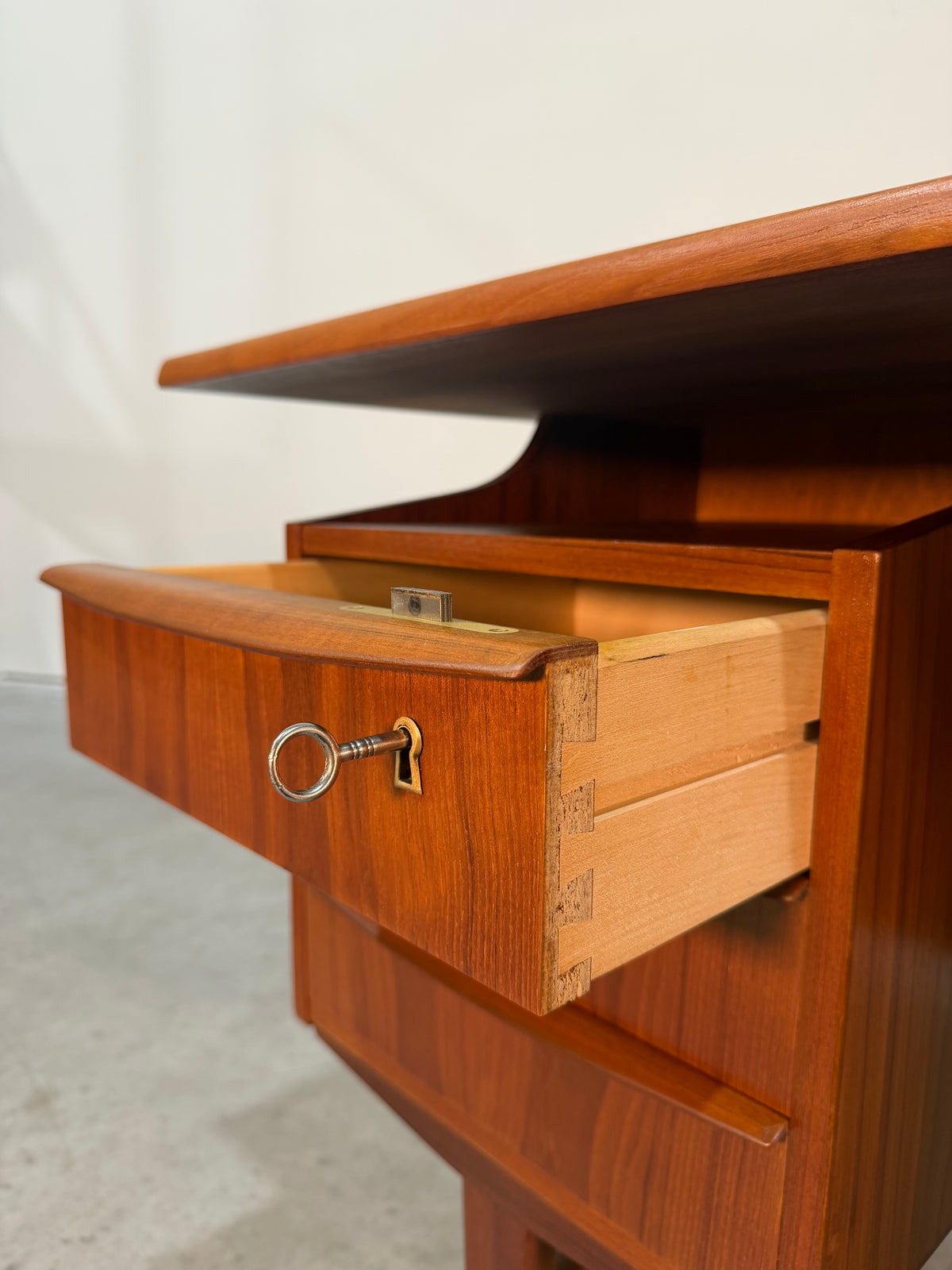 Danish Mid Century Modern Teak Floating Top Desk