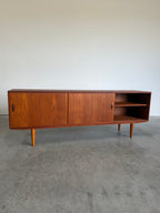 Long Danish Teak Mid Century Credenza by Clausen & Son