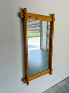 Vintage Scandinavian Pine Wall Mirror