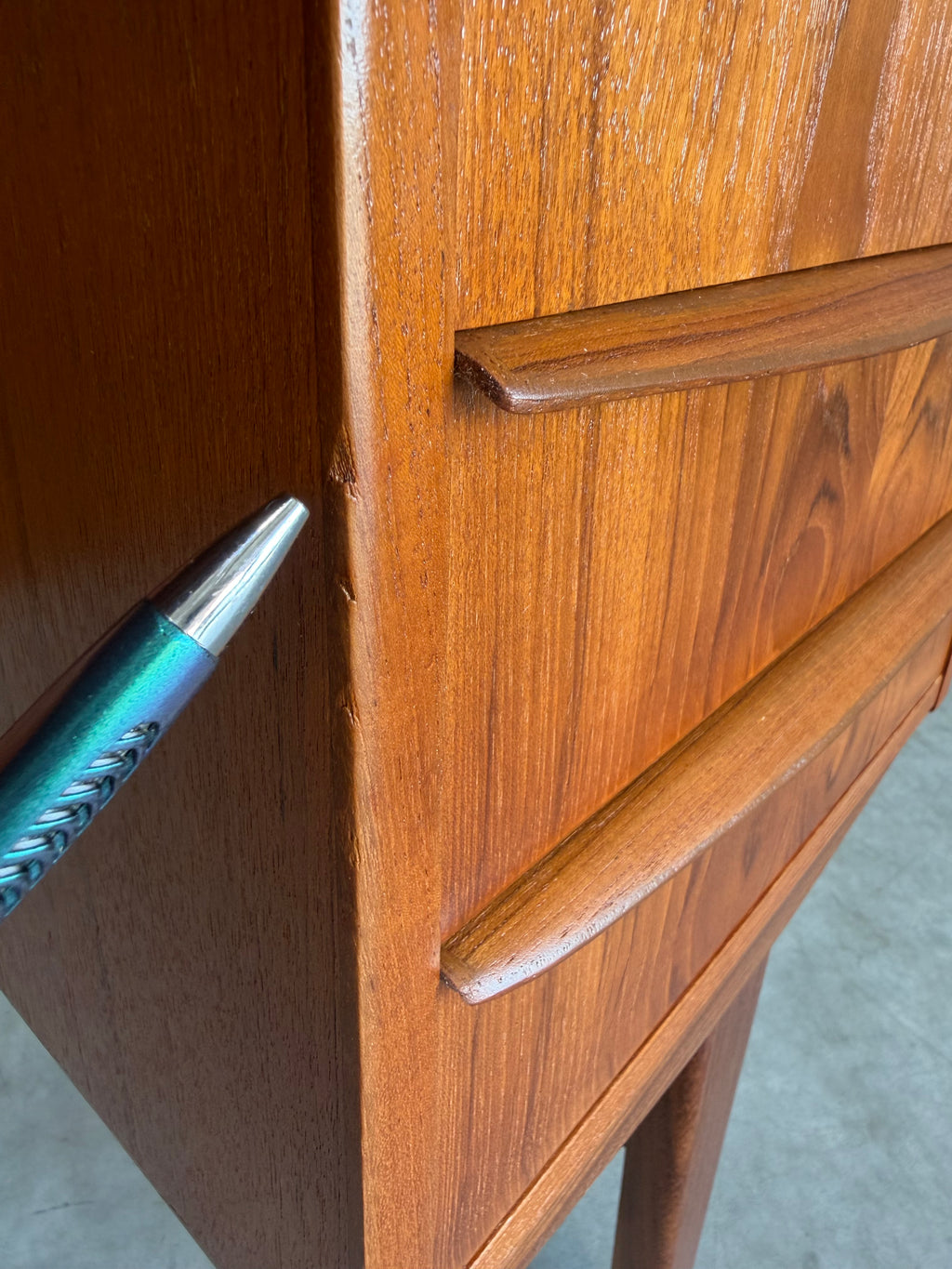 Danish Mid Century Modern Teak Floating Top Desk