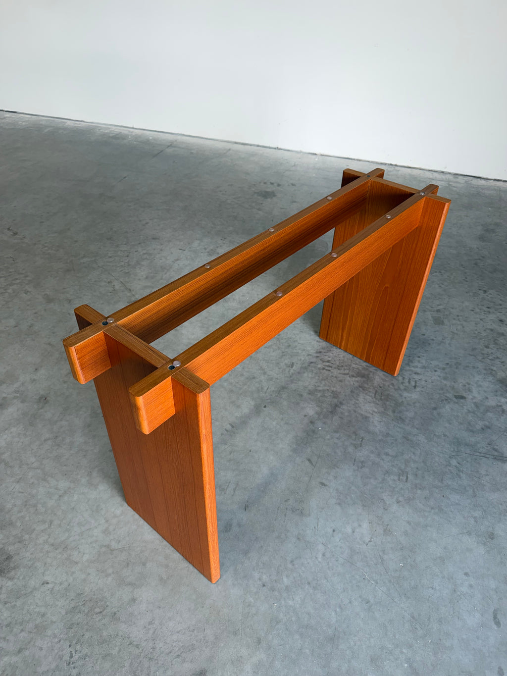 Vintage Danish Teak and Marble Console Table