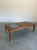 Danish Mid Century Rosewood and Tile Coffee Table