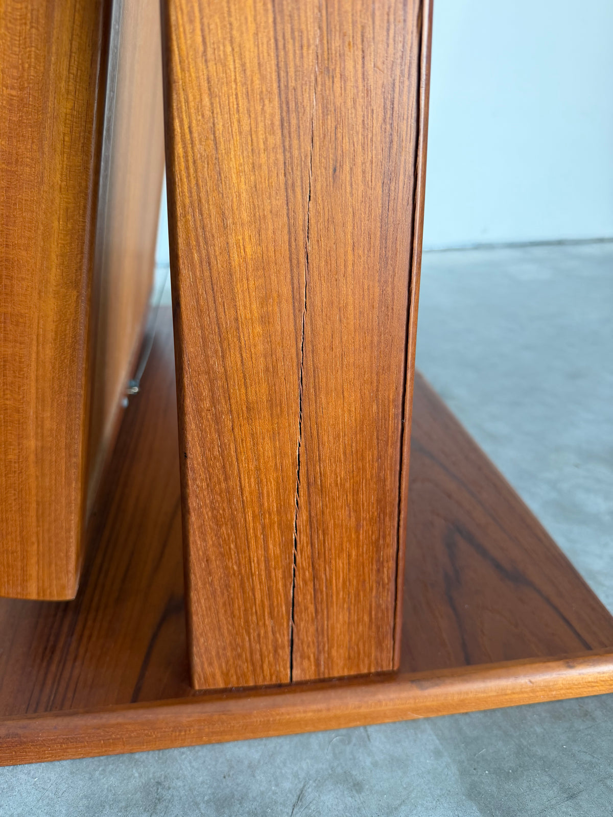 Vintage Danish Teak Cheval Freestanding Floor Mirror
