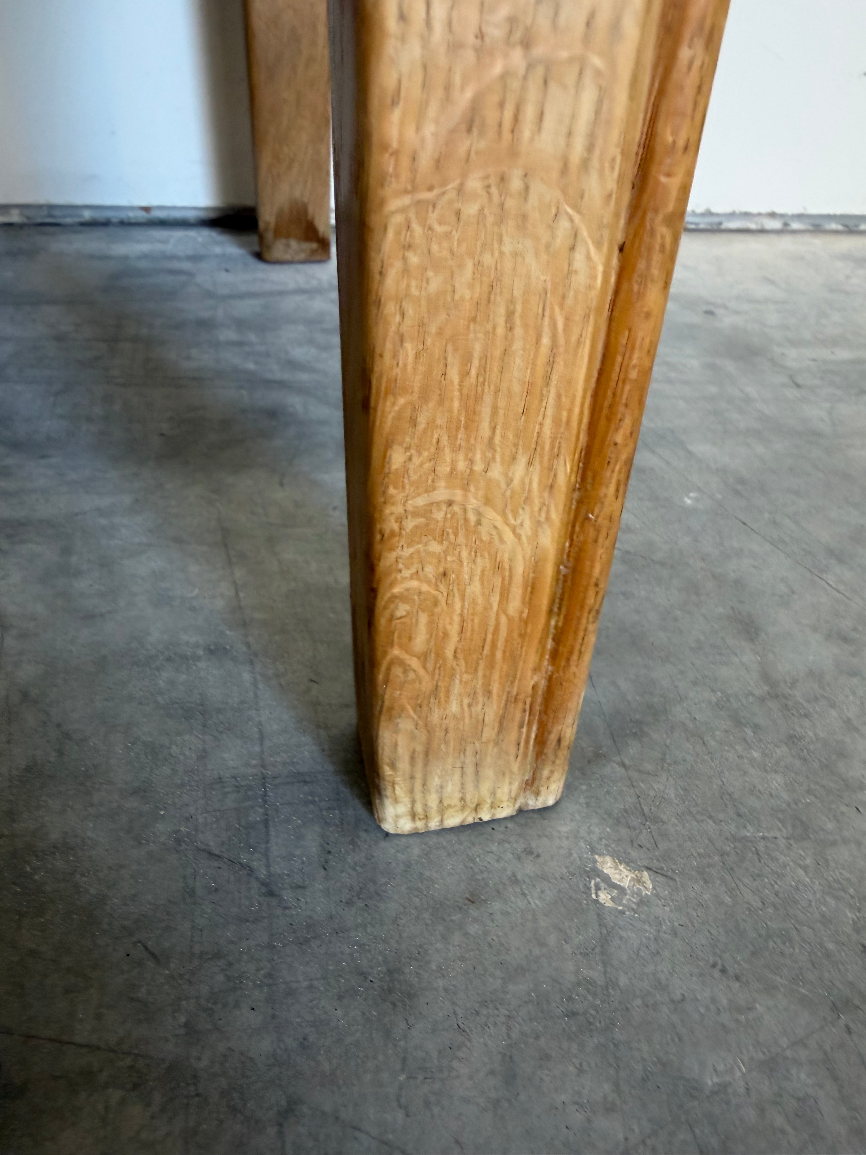 Mid Century Danish Oak Henning Kjaernulf Style Carved Front Tall Sideboard