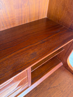 Mid Century Danish Teak Secretary Bookcase
