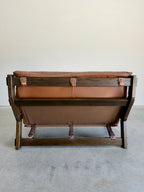 Vintage Dutch Brutalist Leather Sofa