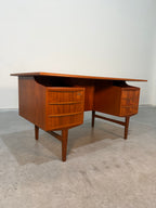 Danish Mid Century Modern Teak Floating Top Desk