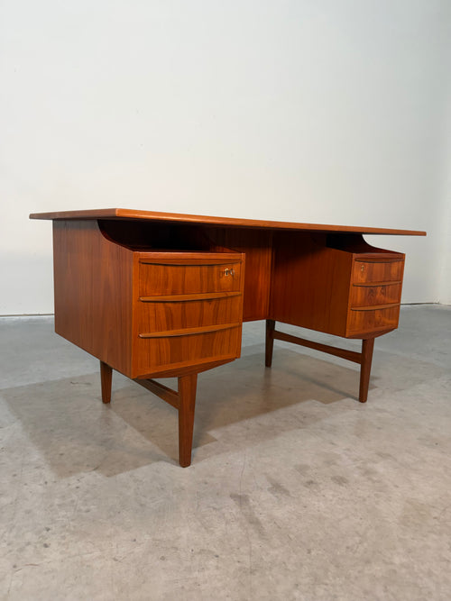 Danish Mid Century Modern Teak Floating Top Desk