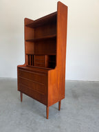 Mid Century Danish Teak Secretary Bookcase