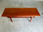 Mid Century Danish Teak and Cane Coffee Table with Magazine Rack