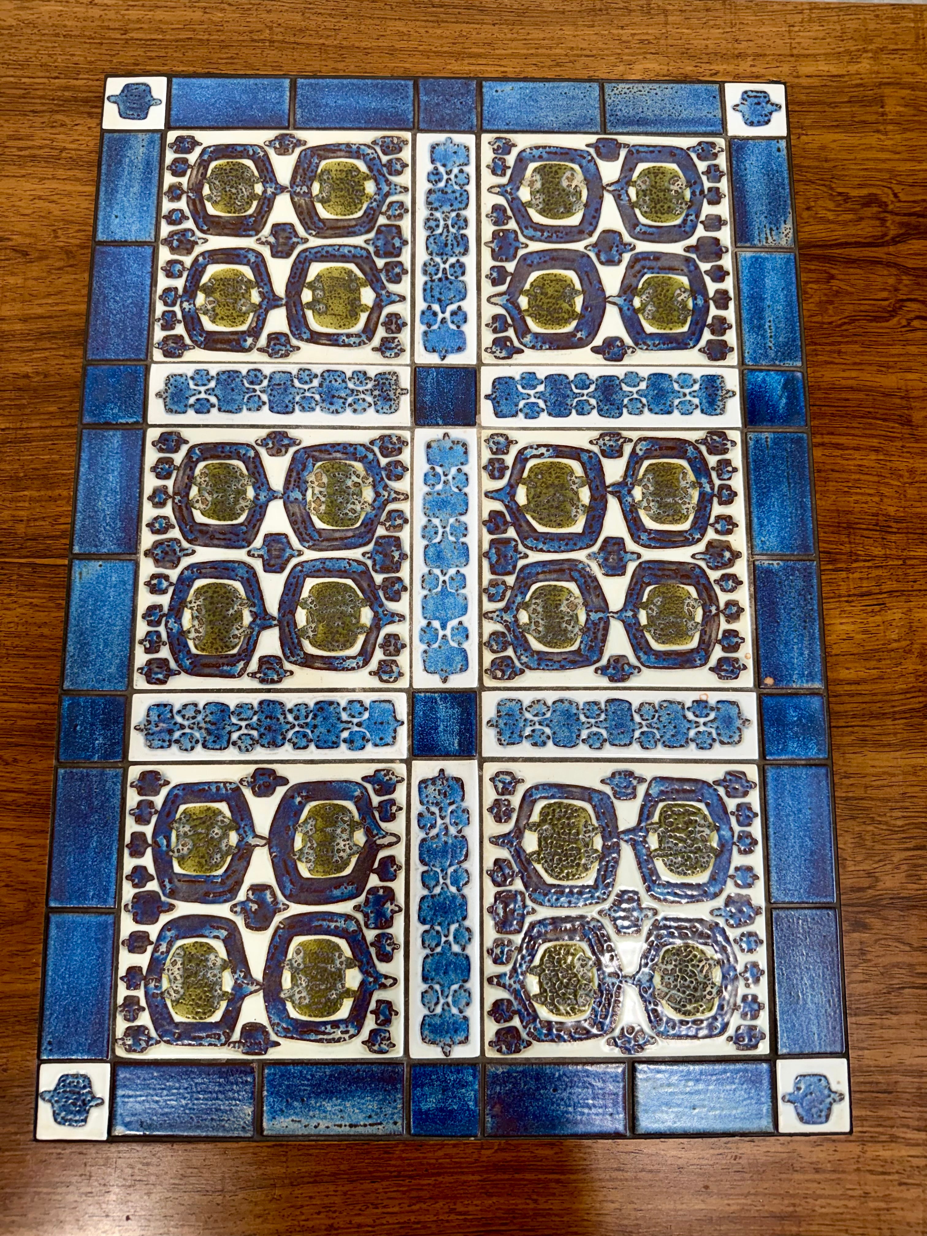 Danish Mid Century Rosewood and Tile Coffee Table
