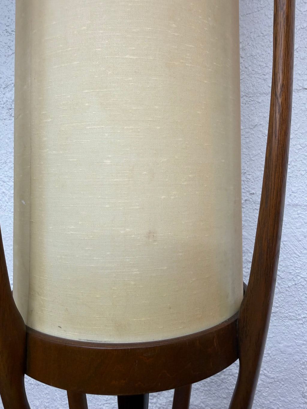 Mid Century Modern Modeline Sculptural Wood and Brass Floor Lamp by Arthur Jacobs