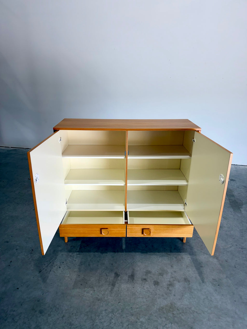 Mid Century Scandinavian Ash Wood Storage Cabinet