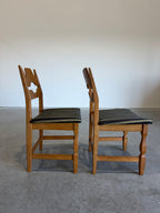 Mid Century Henning Kjaernulf Razor Blade Dining Chairs, Set of 2