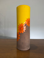 Mid Century Aldo Londi Bitossi Yellow and Orange Flowers Vase